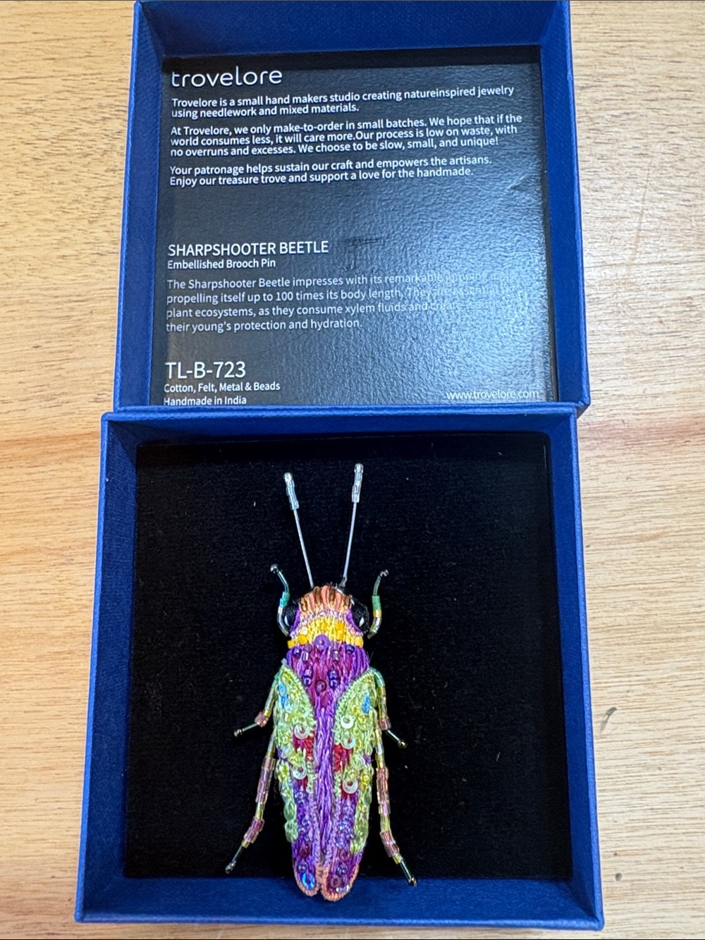 Trovelore Multicolor Sharpshooter Beetle Embellished Brooch Pin